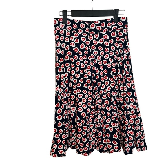 J.Crew Heart Print Crepe Skirt - Picture 4 of 6
